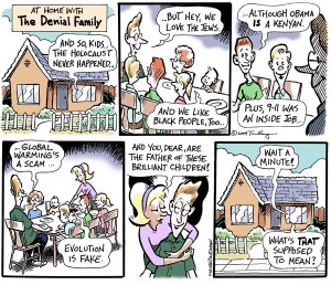 At Home With The Denial Family (cartoon)